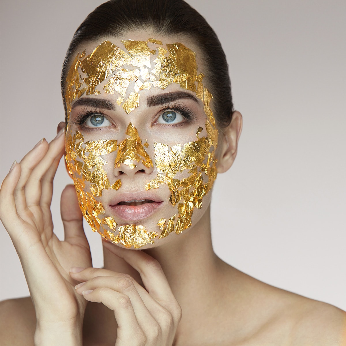 Golden Leaf - 24K Gold Leaf Treatment System - Cocoage Cosmetics gold leaf on skin